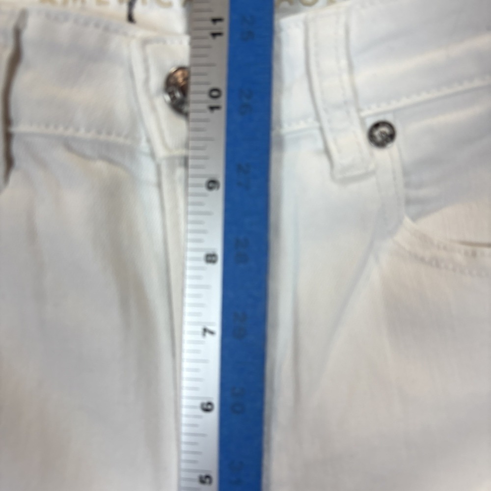 American Eagle Women Size 6 Mom Jean Stretch Regular High Rise White EUC - Picture 6 of 11